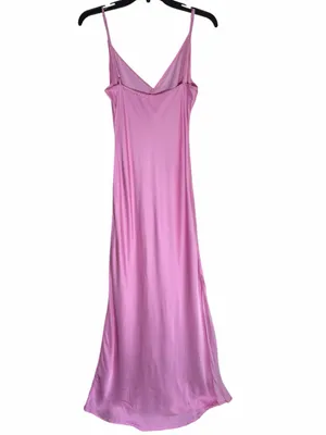 ASTR the‎ Label Valinda Ruched Slip Pink Orchid Midi Dress Medium thumbnail 4