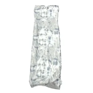 Zara Womens Strapless Ruched Mesh Maxi Dress Gray White Glam Luxe Sultry Small‎ thumbnail 3