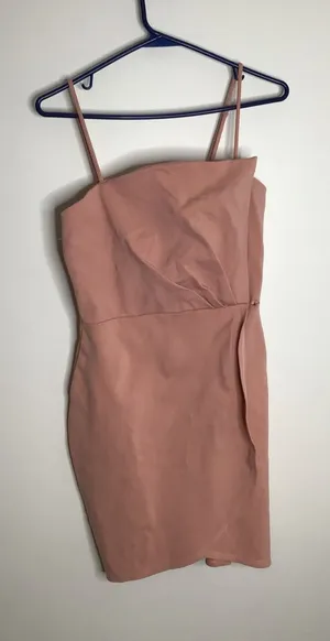 Lulus Mini Dress Womens Small Pink Excellent Wrap Bodycon Adjustable Straps thumbnail 1