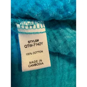Zenana Boho Turquoise Blue Cotton cottage Y2K fairy‎ dainty Ruffle Babydoll Peplum Top thumbnail 6