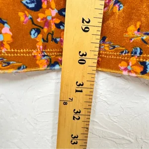 Savage Fenty Orange Velvet Floral Mini Dress Womens 10 Short Sleeve High Neck thumbnail 7