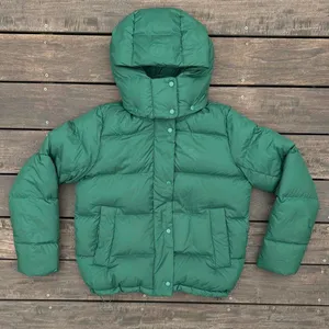 Green Lululemon Wunder Puff Down Jacket Evergreen Puffer Coat w/ Detachable Hood thumbnail 1