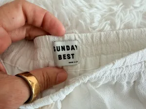 Sunday Best by Aritzia White Crepe Lounge Pocket Shorts thumbnail 2