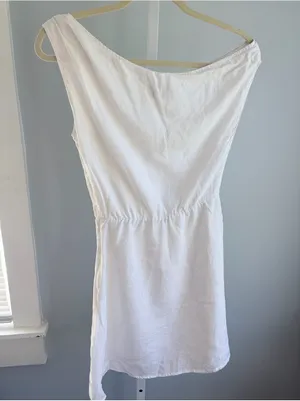 DISSH Lacy Linen White Summer Dress Size 4 thumbnail 4