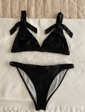 Black Swimsuit Tie Top thumbnail 1