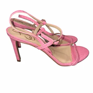 NEW Sam Edelman Pink Doran Croc Print Heels Sandals Shoes size 8 thumbnail 7