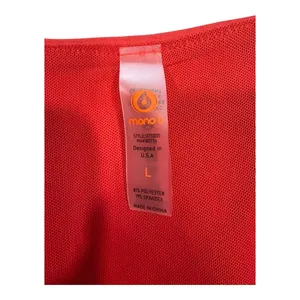 Mono B Red Square Neck Long Sleeve Bodysuit Style KT12101 Large thumbnail 2