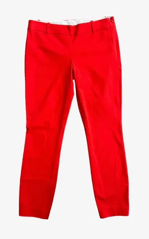 J.Crew Minnie Pants Women's 6 Tall Red Stretch Twill Preppy Work Quiet Luxury thumbnail 1