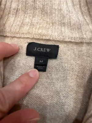 J.Crew 100% Lambswool Shawl Collar Sweater M Oatmeal Beige thumbnail 4