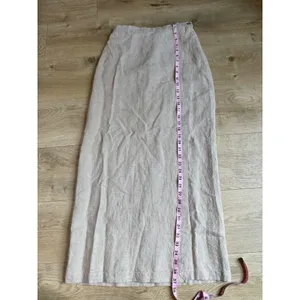 EUC Eileen Fisher Delave 100% Linen Wrap Skirt Beige Coastal MADE IN USA size S thumbnail 5