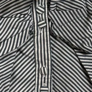 Poplin M Striped‎ Bow Waist Puff Sleeve Buttoned Blouse Frenchgirl Coquette thumbnail 6