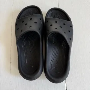 Crocs women’s black slide sandal thumbnail 2