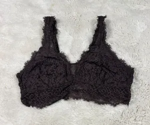 Aerie Brown Lace Bralette | Floral Lace | Size M thumbnail 1