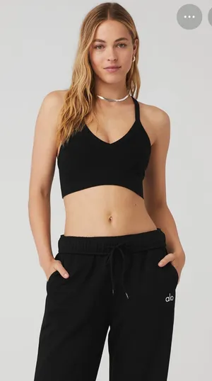 Alo Ribbed Seamless Low Back Bra thumbnail 1
