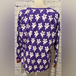 Disney Long Sleeve Top Womens Mickey Mouse Ghosts Halloween Purple Size XL thumbnail 4