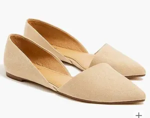 J. Crew Zoe sueded d'Orsay flats Sz10.5 Tan F5310 color saddle slip on pointed thumbnail 1