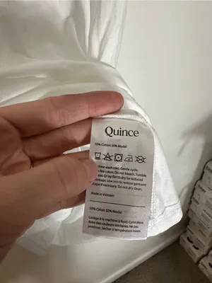 NWT Quince cotton modal v neck tee white medium thumbnail 4