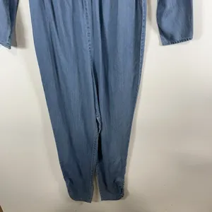 Lovers & Friends Jumpsuit Size S Blue Chambray Denim Long Sleeve Boho‎ Chic thumbnail 4