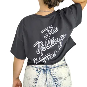H&M Rolling Stones Graphic Crop Top Large Retro Rainbow Logo Crop Band Tee thumbnail 2