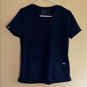 FIGS Navy Short Sleeve V-Neck Scrub Top thumbnail 1