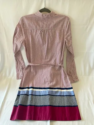 TOMMY HILFIGER Polka Dot Printed Long Sleeve Collared Shirt Dress Size Medium thumbnail 6
