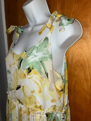 Hayden Yellow Floral Tie-Shoulder Maxi Dress -Size M thumbnail 5