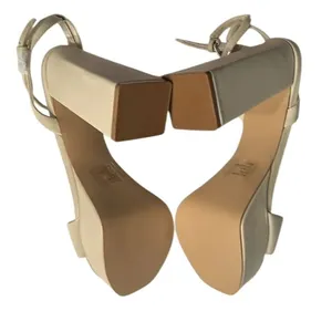 Aqua Bone/Cream Strappy Leather Sandals(Size 10M) thumbnail 5