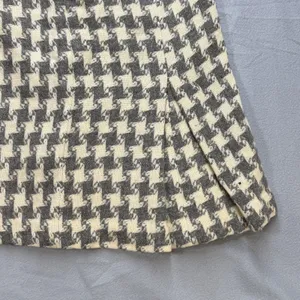 Vintage Houndstooth Skirt Women 26 Wool Grey Ivory Fairmont Sportswear Academic thumbnail 6