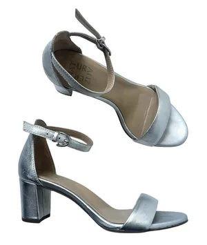Naturalizer Vera Silver Leather Block Heel Sandals Sz 6 Gala Wedding Guest Comfy thumbnail 1