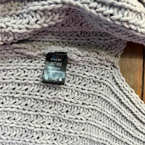 POL Gray Open-Front Chunky Knit Chenille Cardigan ~ Size Small 💛🍄 thumbnail 6