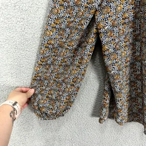 Wonderly Top Womens Large Brown Floral Long Sleeve Square Neck Dark Feminine‎ thumbnail 3