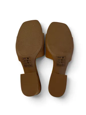 Qupid Tan Camel Faux Suede Block Heel Mule Slides Size US6.5/UK4.5/EUR37.5 thumbnail 6