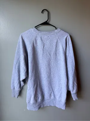 Aerie Women’s Small Gray Oversized Crewneck Sweatshirt Cozy Pullover thumbnail 5