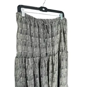 Adrianna Papell Long‎ Tiered Skirt Women’s Large Maxi Flowy Boho Drawstring NEW thumbnail 2