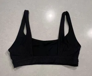 Aerie Black Ribbed Swimsuit Top thumbnail 3