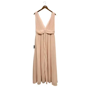 Lulus Heavenly Hues Blush Pink Chiffon Pleated Maxi Dress size X-Large NWT thumbnail 4