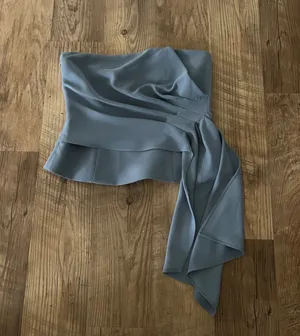Zara blue Draped Bustier Top   thumbnail 3