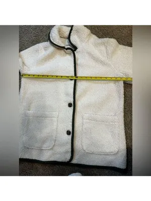 Lucky Brand White Sherpa Button Up Jacket Small thumbnail 7