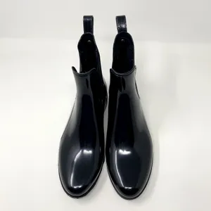 Sam Edelman Tinsley Black Glossy Ankle Chelsea Classic Preppy Rain Boots 7 thumbnail 3
