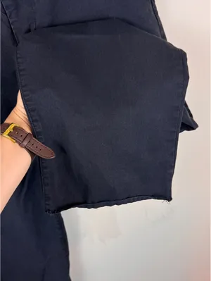 Buck Mason Women’s Black Straight Leg Cotton Lyocell Pants Size 25 Raw Hem thumbnail 10