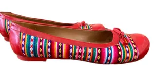 AIDA STENHOLM Handcrafted Red Ballet Flats Size 10 thumbnail 1
