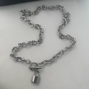 Lock Pendant Necklace for Men Women Streetwear Punk Hip Hop Unisex Style thumbnail 5