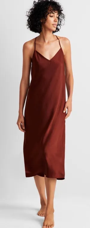 Brand New State of Day Women's Size Large Burgundy Purple Sleep Dress Gown thumbnail 1