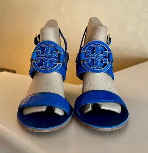Tory Burch Blue Miller Wedge thumbnail 1