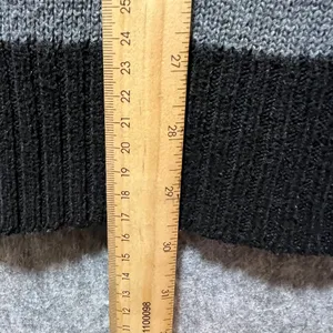 Alyn Paige Black Gray Striped‎ Knit Sweater Dress 3/4 Sleeve Scoop Neck Size S thumbnail 3