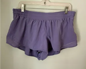 Lululemon Find Your Pace Shorts Women Size 14 Purple Excellent High Rise Running thumbnail 1