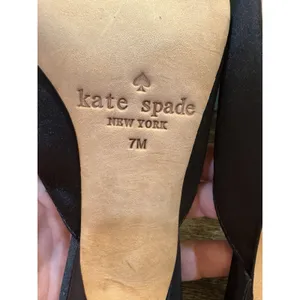 Kate Spade Darlene Black‎ Satin Kitten Heel Mule Pointed Toe Size 7 thumbnail 9