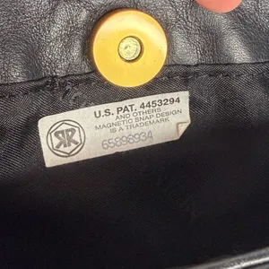 Stone Mountain Black Leather Crossbody Bag Gold Hardware Adjustable Strap thumbnail 9