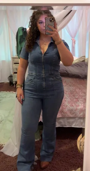 Free People Jayde Denim Jumpsuit thumbnail 5