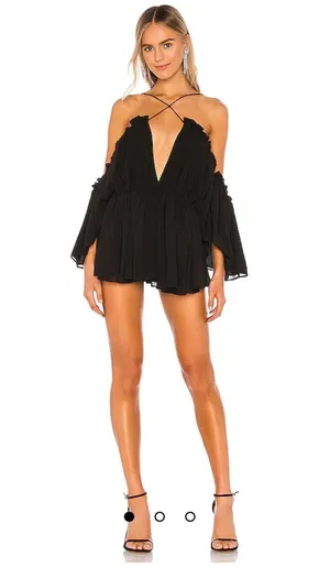 Michael Costello Revolve  Black Romper thumbnail 1